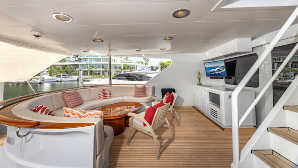 Trinity Yachts-144  1998-BAD COMPANY Fort Lauderdale-Florida-United States-1998 Trinity Yachts Sport Fisherman  BAD COMPANY: Spacious Aft Deck with Lounge Seating-6803446