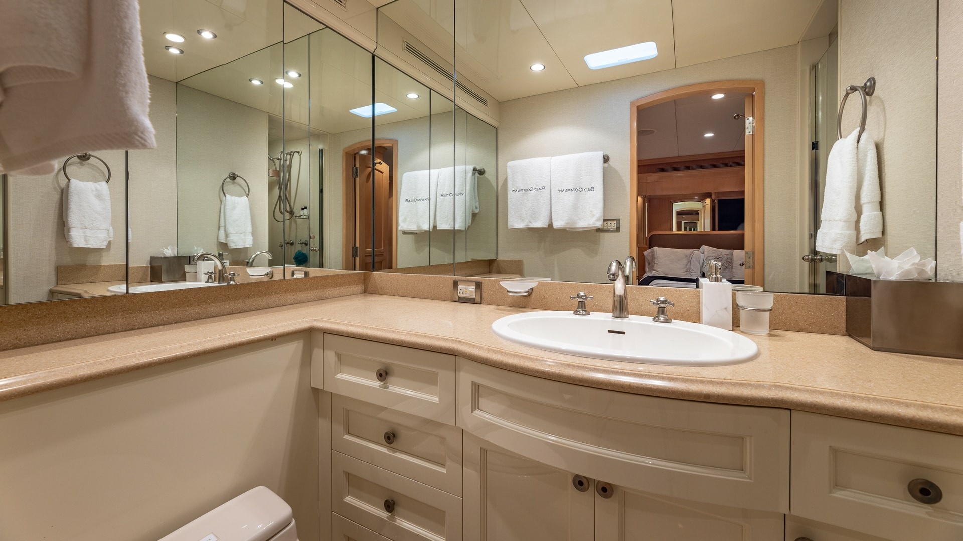 Trinity Yachts-144  1998-BAD COMPANY Fort Lauderdale-Florida-United States-1998 Trinity Yachts Sport Fisherman  BAD COMPANY: Luxurious Bathroom Vanity Area-6803468 | Thumbnail