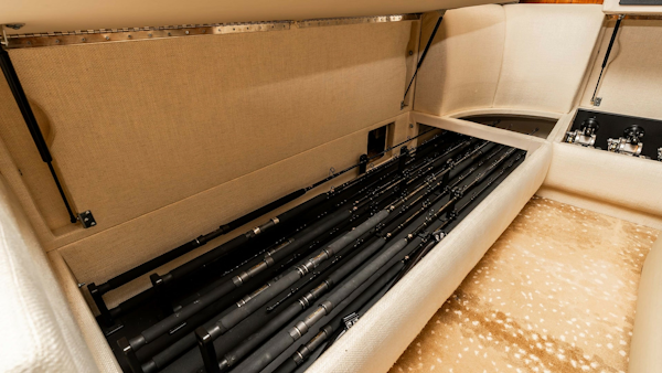 Viking-80 Skybridge 2019-PARTY OF FIVE San Diego-California-United States-2019 Viking 80 Skybridge PARTY OF FIVE  Hidden Fishing Rod Storage Integrated Beneath the Luxurious Salon Seating -6802002