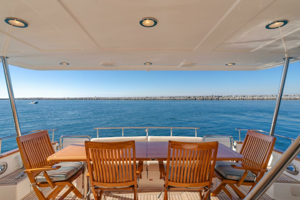 Grand Banks-59 Aleutian RP 2008-TINTAGEL Long Beach-California-United States-2008 Grand Banks 59 Aleutian RP TINTAGEL: Spacious Aft Deck Dining Area-6921125