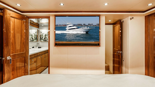 Viking-80 Skybridge 2019-PARTY OF FIVE San Diego-California-United States-2019 Viking 80 Skybridge PARTY OF FIVE  Elegant Owner’s Retreat with Rich Wood Finishes, Natural Light & Unmatched Comfort -6802016