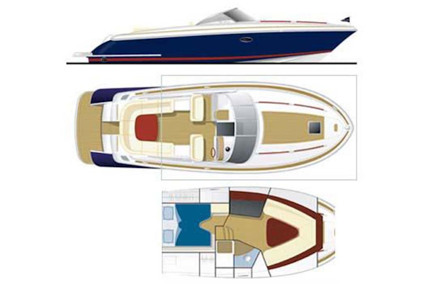 Chris-Craft-Corsair 36 2013-La Dolce Vita Fort Lauderdale-Florida-United States-Line Drawing-1074562