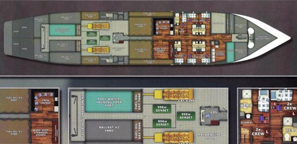 Shadow-Marine Expedition Mothership  Allure Class 2007-Global Ft. Lauderdale-Florida-United States-Crew Deck Layout-919057
