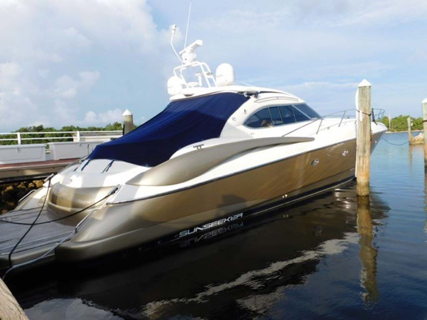 Sunseeker-Predator 2001-Cheryl Lynn Stuart-Florida-United States-Stbd. view at the Dock-1120371 | Thumbnail