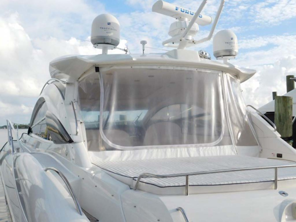Sunseeker-Camargue Hard Top with Sunroof 2002-Hula Girl Stuart-Florida-United States-Aft Eisenglass-1065756