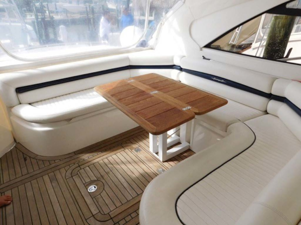 Sunseeker-Camargue Hard Top with Sunroof 2002-Hula Girl Stuart-Florida-United States-Seating with Table Open-1065753