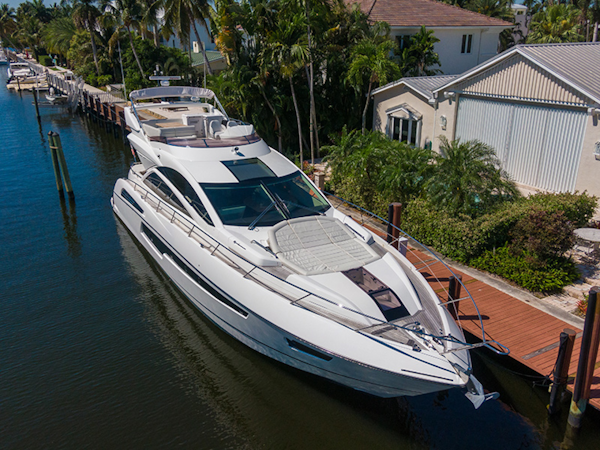 Sunseeker-Sport Yacht 68 2015-LONG WAY ROUND Puerto Sotogrande-Spain-Port Bow Profile-1137365