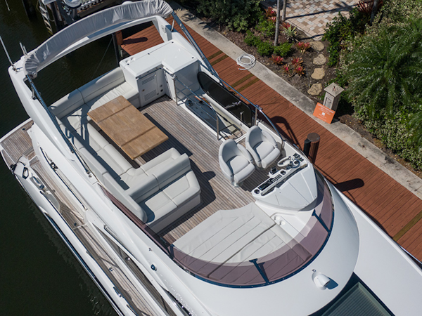 Sunseeker-Sport Yacht 68 2015-LONG WAY ROUND Puerto Sotogrande-Spain-Aerial Upper Deck-1137366