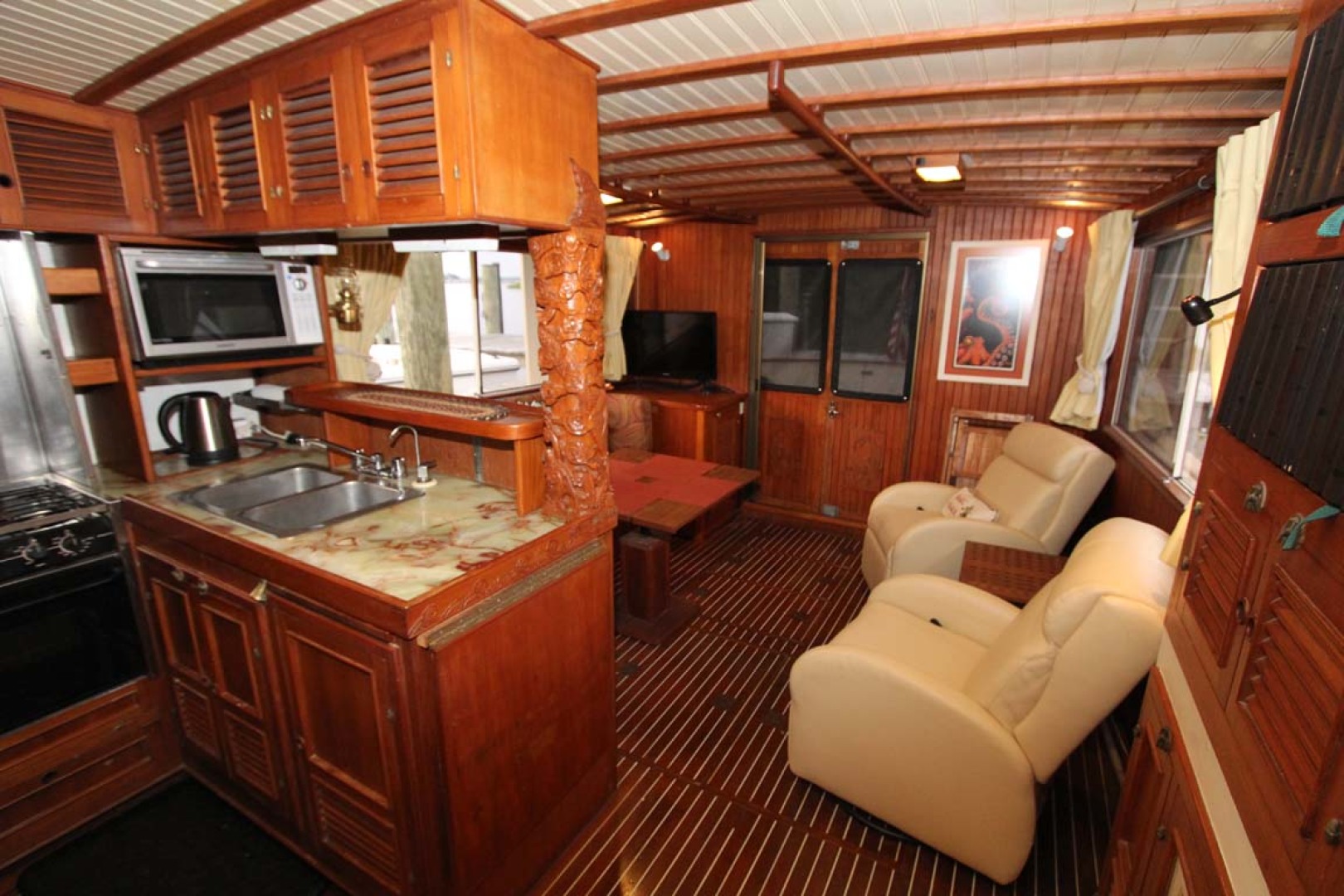 CHB-Krogen 42 1982-Magic Dragon Edgewater-Maryland-United States-Galley and Salon-1183369 | Thumbnail