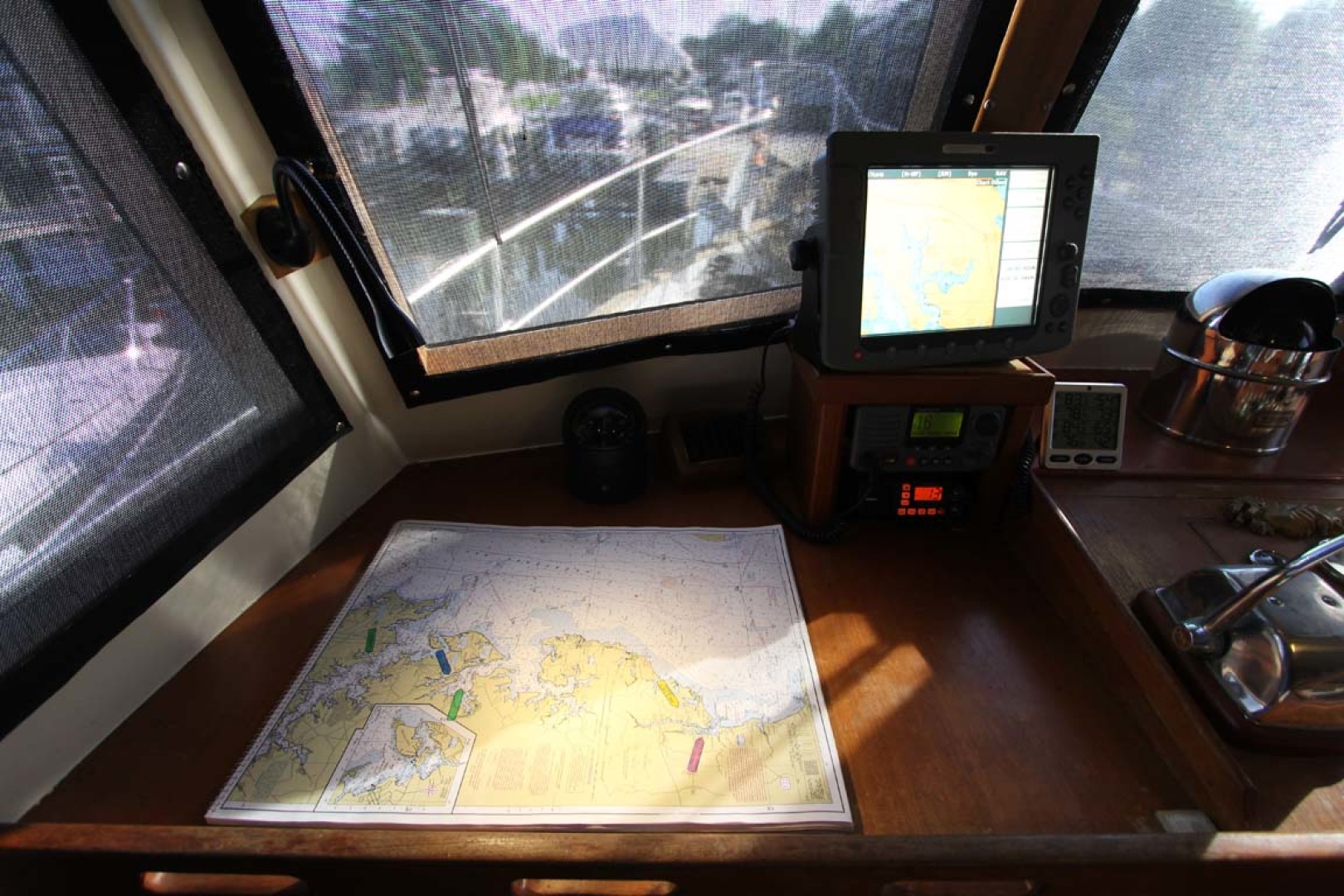 CHB-Krogen 42 1982-Magic Dragon Edgewater-Maryland-United States-Pilothouse Chart Area-1183355 | Thumbnail