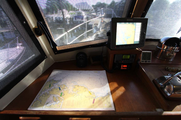 CHB-Krogen 42 1982-Magic Dragon Edgewater-Maryland-United States-Pilothouse Chart Area-1183355