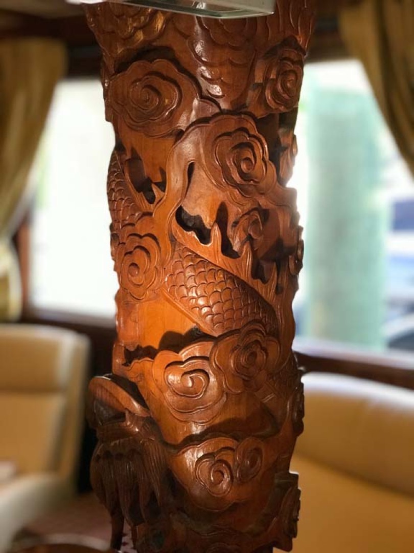 CHB-Krogen 42 1982-Magic Dragon Edgewater-Maryland-United States-Salon Carving Detail-1183368 | Thumbnail