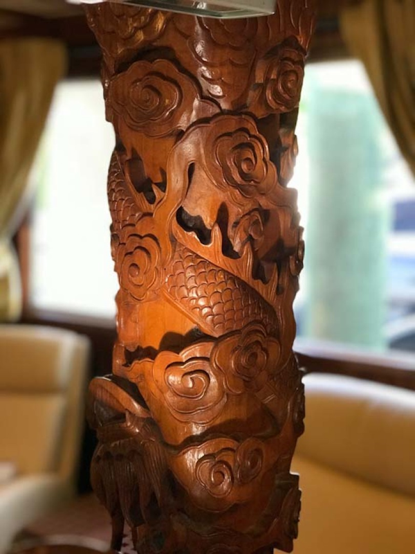 CHB-Krogen 42 1982-Magic Dragon Edgewater-Maryland-United States-Salon Carving Detail-1183368