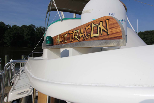 CHB-Krogen 42 1982-Magic Dragon Edgewater-Maryland-United States-Stbd Sidelight, Nameplate-1183423