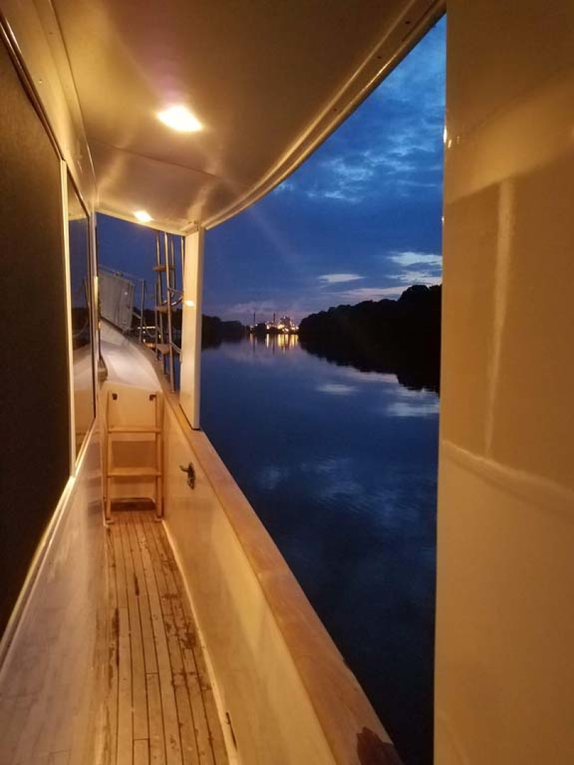 CHB-Krogen 42 1982-Magic Dragon Edgewater-Maryland-United States-Starboard Sidedeck at Night-1154098 | Thumbnail