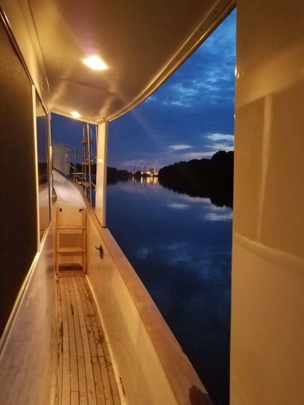 CHB-Krogen 42 1982-Magic Dragon Edgewater-Maryland-United States-Starboard Sidedeck at Night-1154098