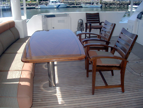 West Bay-Custom Enclosed Bridge 2005-Dream Weaver North Palm Beach-Florida-United States-Aft Deck Dining-1276219
