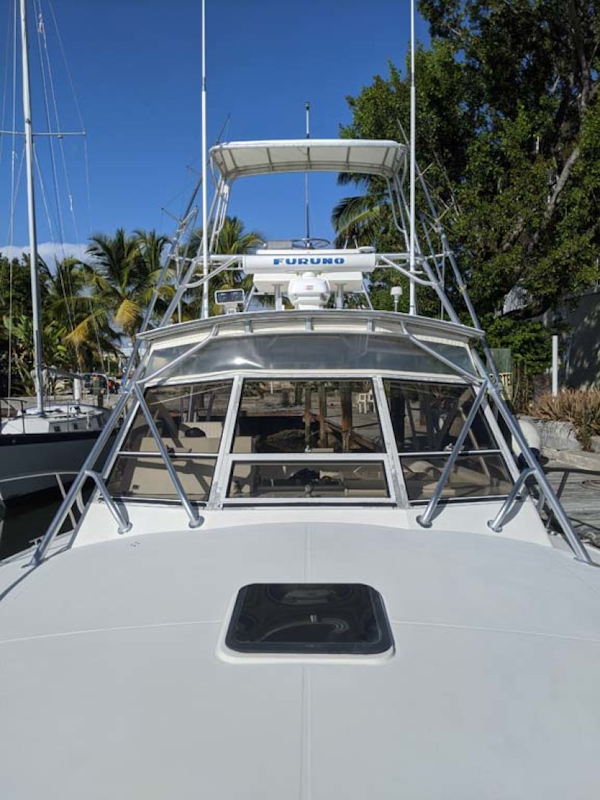 Carolina Classic-35 Express 2001-Fish Hard Key Largo-Florida-United States-Foredeck Looking Aft At Windshield And Tower-1289616