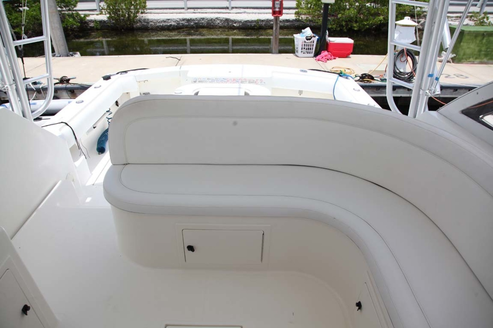 Carolina Classic-35 Express 2001-Fish Hard Key Largo-Florida-United States-Curved Lounge Seating on Helm Deck-1443717 | Thumbnail