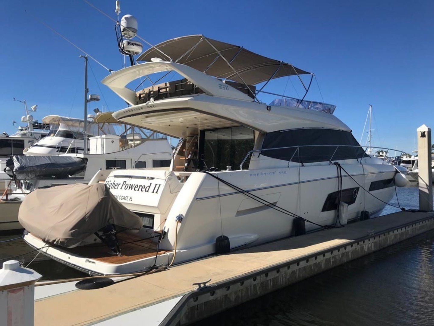 Prestige-550 2015-Higher Powered II Palm Coast-Florida-United States-Aft Starboard View-1300826 | Thumbnail
