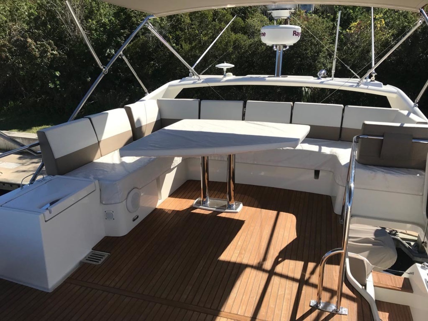 Prestige-550 2015-Higher Powered II Palm Coast-Florida-United States-Flybridge Table Covered-1300827 | Thumbnail