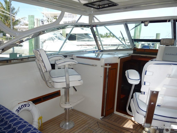 Sabre-36 Express Cruiser 2001-Cause We Can Palm Beach Gardens-Florida-United States-Helm Deck To Port, Cabin Entry-1318594