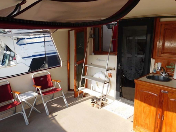 Californian-45 Aft Cabin Motor Yacht 1989-Last Tango Merritt Island-Florida-United States-Aft/Sun Deck Salon Entry And Bridge Access-1367177