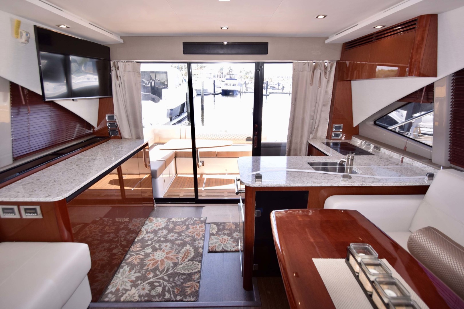 Sea Ray-460 Sundancer 2017-Susanne Marie 4 Fort Myers-Florida-United States-View To Sliding Glass Doors From Mid Ship Salon-1403741 | Thumbnail
