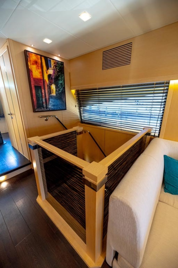 Sunseeker-Motor Yacht 2014-Full Circle Fort Lauderdale-Florida-United States-14 Salon Stairs To Cabins Below Deck-1430531