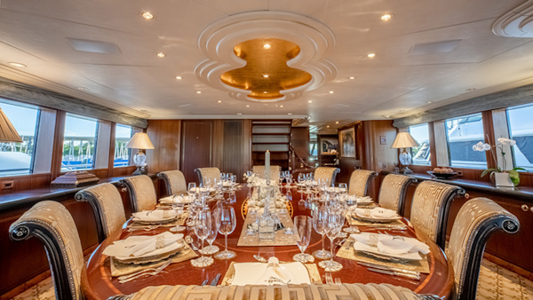 Feadship-Tri-Deck 1992-NEVER ENOUGH Nassau-Bahamas-Dining Area-1434169