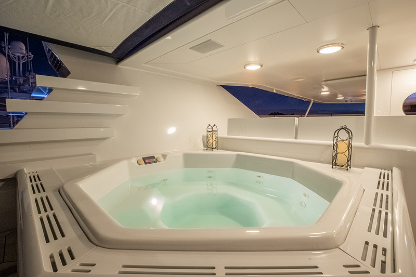 Feadship-Tri-Deck 1992-NEVER ENOUGH Nassau-Bahamas-Jacuzzi at Night-1434196 | Thumbnail