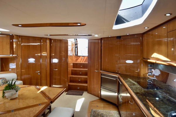 Sunseeker-Predator 2003-Low Profile PALM BEACH-Florida-United States-Main Salon And Galley View From V Berth Door-1576340