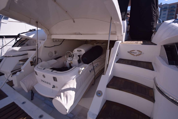 Sunseeker-Predator 2003-Low Profile PALM BEACH-Florida-United States-Tender In Garage From Stbd. Side-1576394