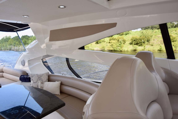 Sunseeker-Predator 2003-Low Profile PALM BEACH-Florida-United States-View To Midship Table From Helm Area-1576377