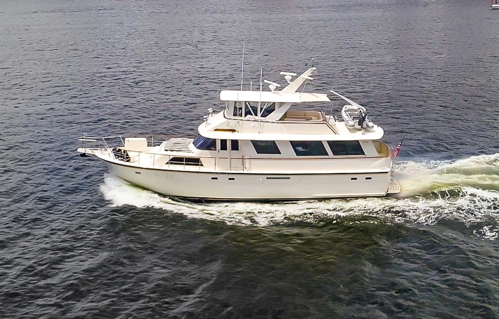 Hatteras-Motor Yacht 1985-Ruffian North Palm Beach-Florida-United States-Ruffian Aerials Pt Underway-1470906 | Thumbnail