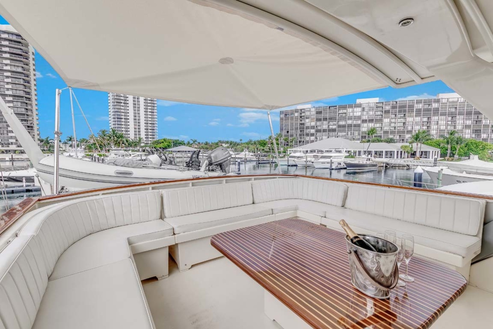 Hatteras-Motor Yacht 1985-Ruffian North Palm Beach-Florida-United States-Flybridge Aft Seating-1463659 | Thumbnail