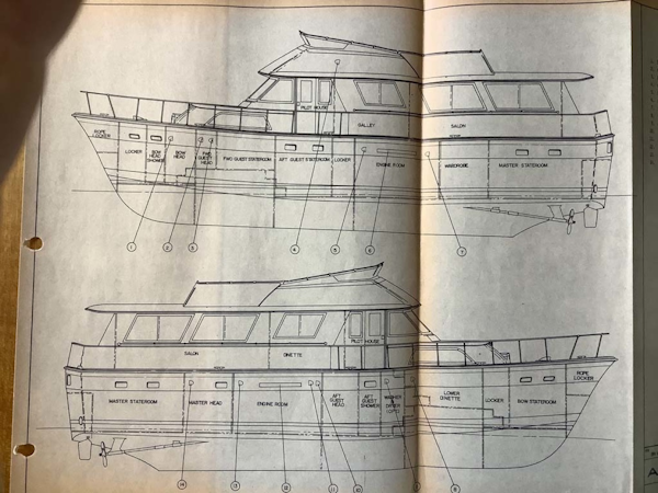 Hatteras-Motor Yacht 1985-Ruffian North Palm Beach-Florida-United States-Line Drawing-1463678