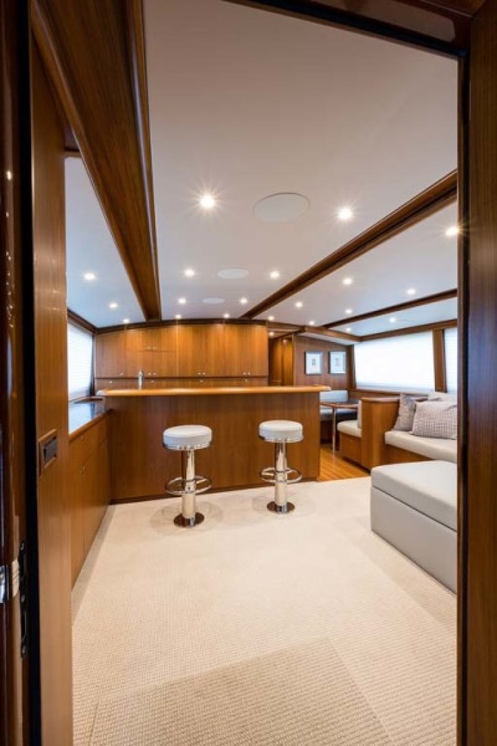 Rybovich-73 Convertible 2018-No Agenda North Palm Beach-Florida-United States-Main Salon with 2 Bar Stools at Galley-1486320 | Thumbnail