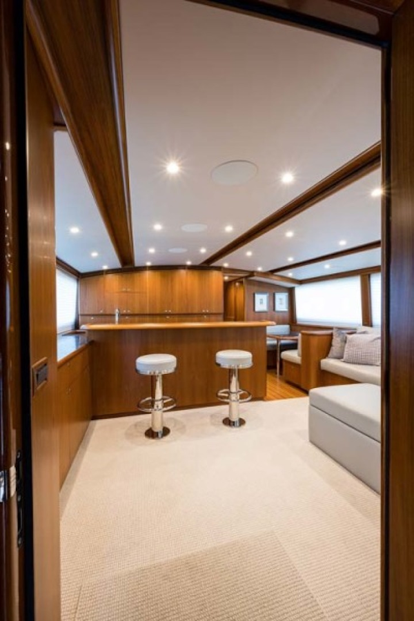 Rybovich-73 Convertible 2018-No Agenda North Palm Beach-Florida-United States-Main Salon with 2 Bar Stools at Galley-1486320