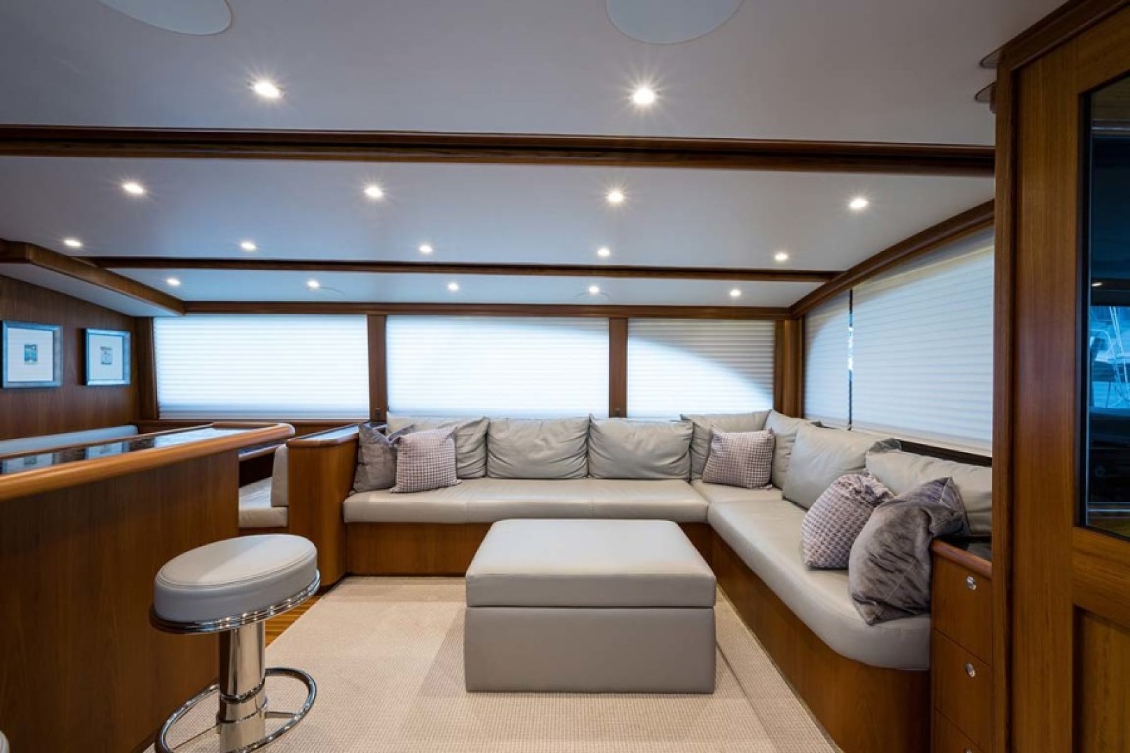 Rybovich-73 Convertible 2018-No Agenda North Palm Beach-Florida-United States-Leather L Shape Couch to Starboard and a Leather Ottoman-1486322 | Thumbnail