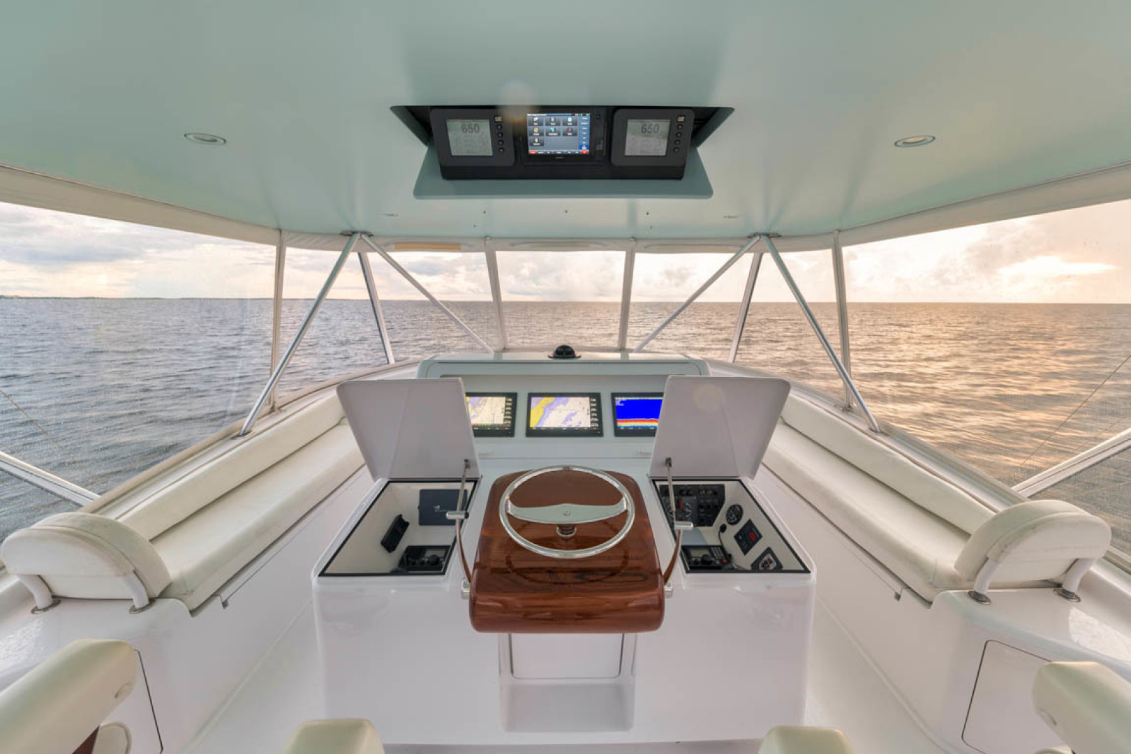 Viking-Convertible 2009-MOLLIE K Key Largo-Florida-United States-Recessed Electronics Boxes And CAT Engine Displays Mounted In Drop Down Box-1487415 | Thumbnail