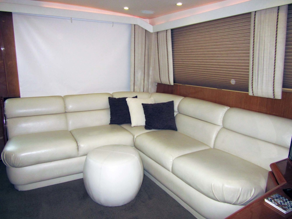 Viking-Flybridge Convertible 2001-VALHALLA Tierra Verde-Florida-United States-Salon Sofa With Storage Port-1492720