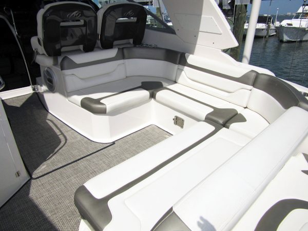 Monterey-355 Sport Yacht 2014-Sunset Serenity St. Petersburg-Florida-United States-Stern Shot Seating-1498609
