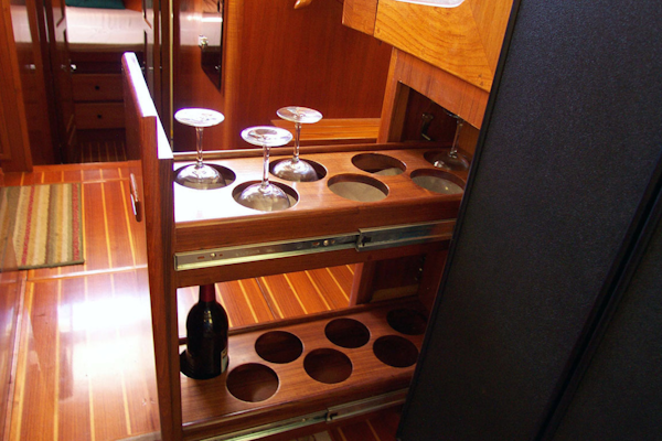 Mariner-Orient Europa 2005-ENTERPRISE Stuart-Florida-United States-Glass Wine Drawer Under Helm Seat-1567616