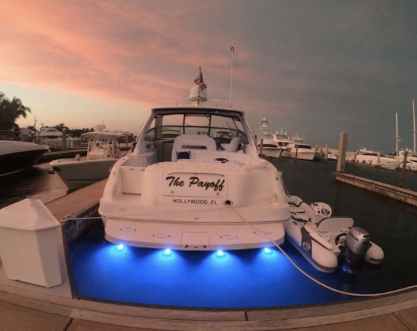 Sea Ray-460 Sundancer 2002-The Payoff Key Biscayne-Florida-United States-Evening Underwater Lights-1569354