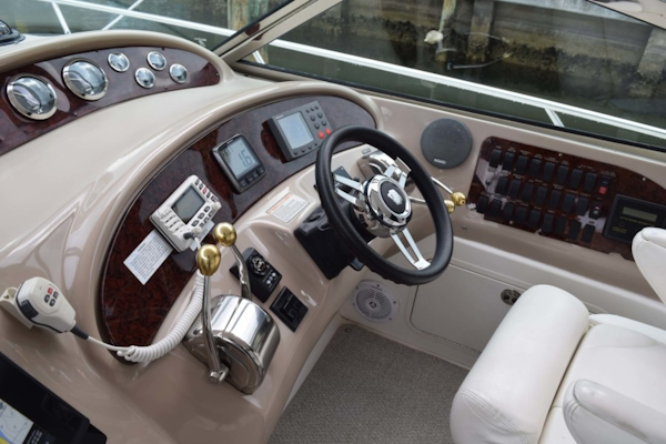 Sea Ray-460 Sundancer 2002-The Payoff Key Biscayne-Florida-United States-Helm Overview from Companion Seating-1569333
