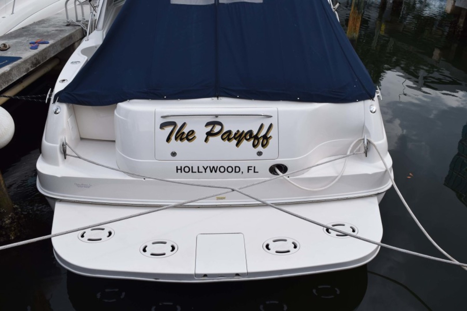 Sea Ray-460 Sundancer 2002-The Payoff Key Biscayne-Florida-United States-Swim Platform from Dock-1569343 | Thumbnail