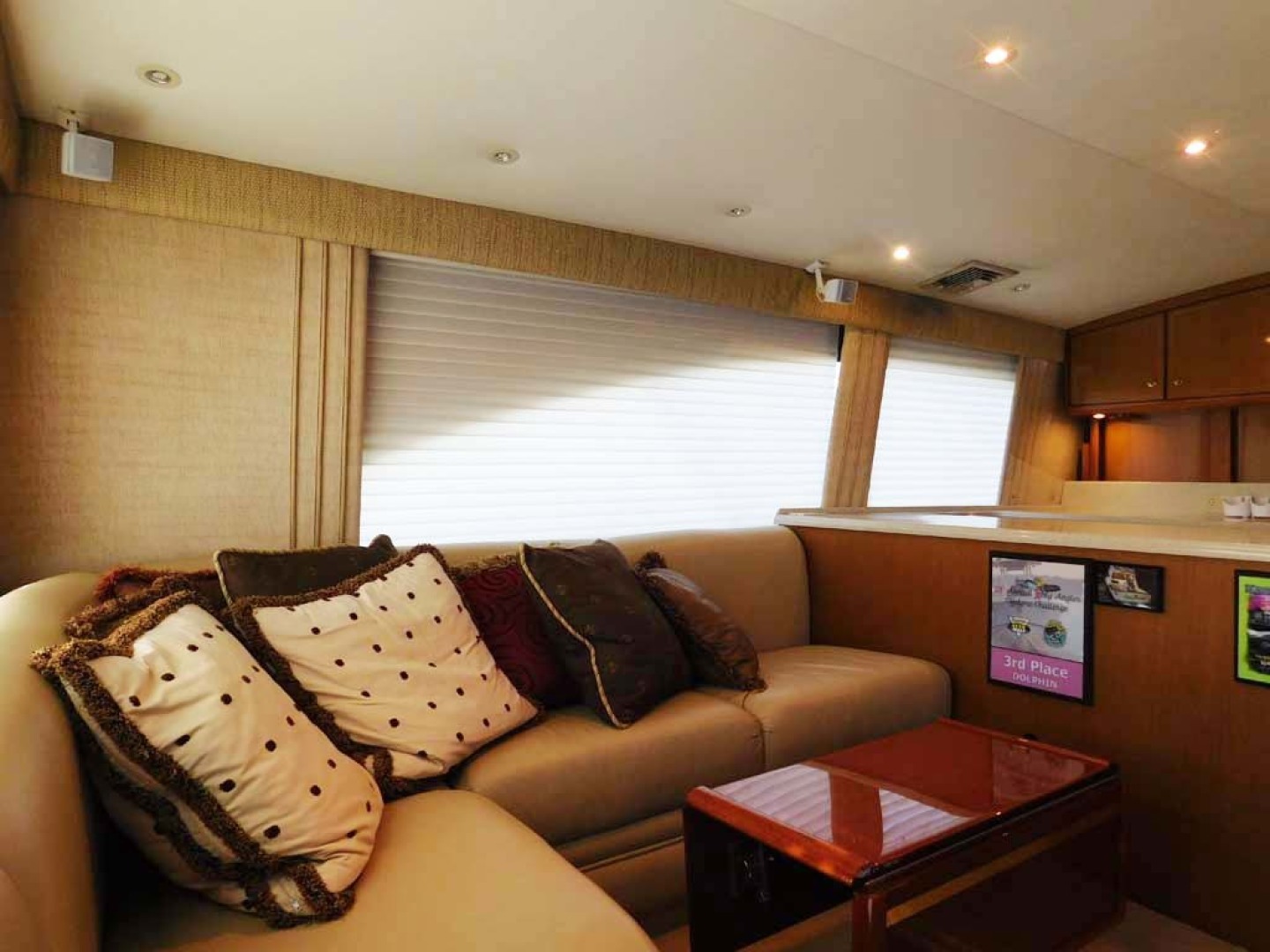 Ocean Yachts-Super Sport 2005-Missin The Buck Daytona Beach-Florida-United States-Salon L-Shaped Sofa Port With Rod Storage-1599515 | Thumbnail