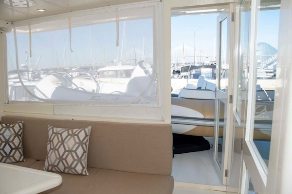 Hampton-60 Motor Yacht 2007-Family Biz Mount Pleasant-North Carolina-United States-Door to Aft Deck Davit & Dinghy-1600110