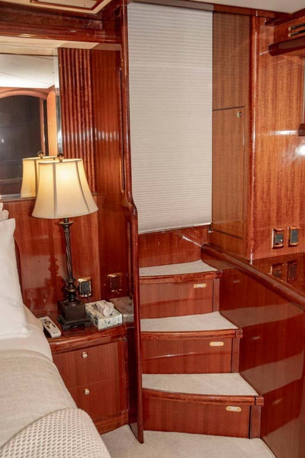 Hampton-60 Motor Yacht 2007-Family Biz Mount Pleasant-North Carolina-United States-Stairs and Built-in Night Stand-1600059
